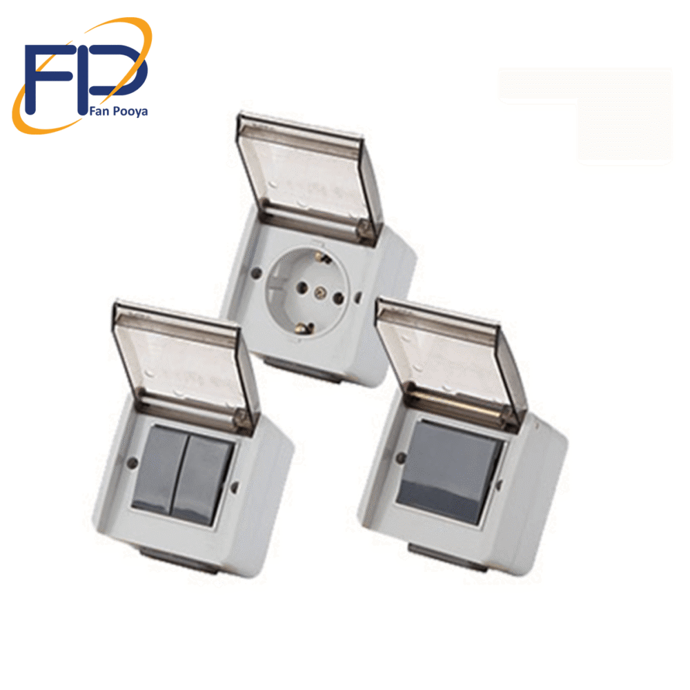 کلید دو پل مدل بارانی روکار آذین (پارت الکتریک) کلید دو پل مدل بارانی روکار آذین (پارت الکتریک)