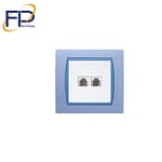 مکانیزم تلفن دو سوکت سفید مدل آذین (پارت الکتریک) 59 67978787 1