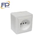 پریز بدون ارت دربدار با قفل کودک روکار شهاب (پارت الکتریک) 130 پریز روکار